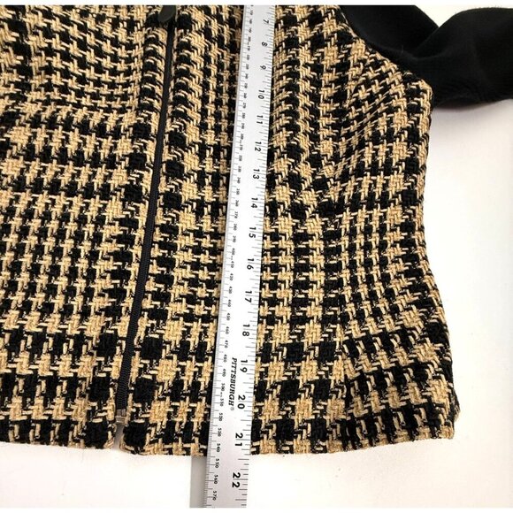 Vintage Emil Rutenburg Womens Houndstooth‎ Cardigan Jacket Black & Camel Size L - Picture 9 of 16
